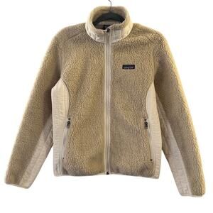 Vintage Patagonia Women's Synchilla Full Zip Jacket Sherpa Size Medium Cream